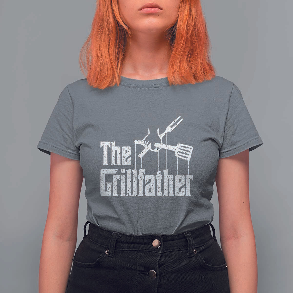Funny BBQ Grilling T Shirt For Women The Grillfather Vintage Father's Day