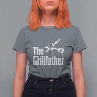 Funny BBQ Grilling T Shirt For Women The Grillfather Vintage Father's Day