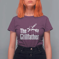 Funny BBQ Grilling T Shirt For Women The Grillfather Vintage Father's Day