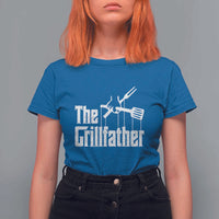 Funny BBQ Grilling T Shirt For Women The Grillfather Vintage Father's Day