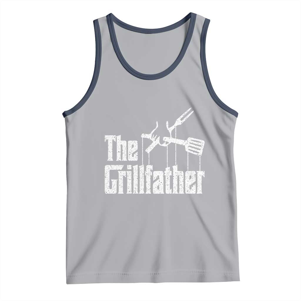 Funny BBQ Grilling Tank Top The Grillfather Vintage Father's Day