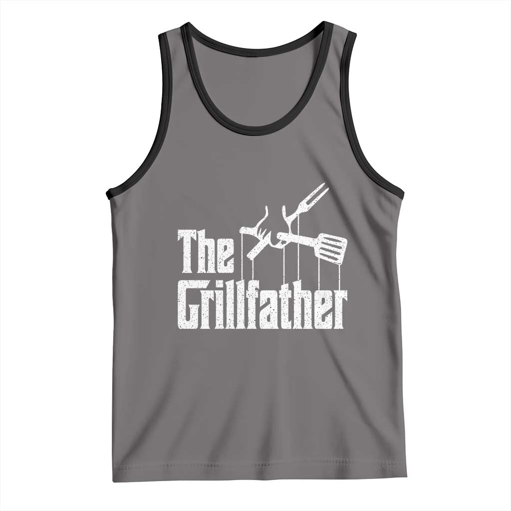 Funny BBQ Grilling Tank Top The Grillfather Vintage Father's Day