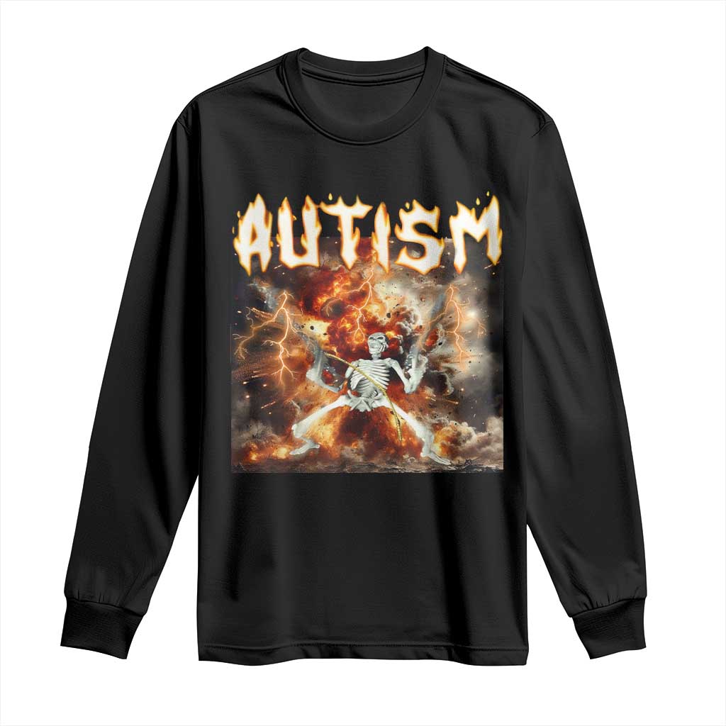 Funny Autism Skeleton Meme Long Sleeve Shirt Oddly Specific Dank Meme