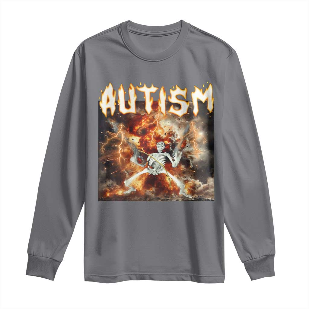 Funny Autism Skeleton Meme Long Sleeve Shirt Oddly Specific Dank Meme