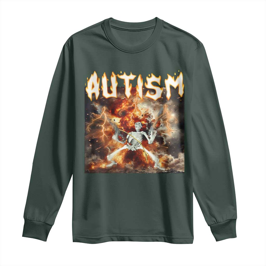 Funny Autism Skeleton Meme Long Sleeve Shirt Oddly Specific Dank Meme