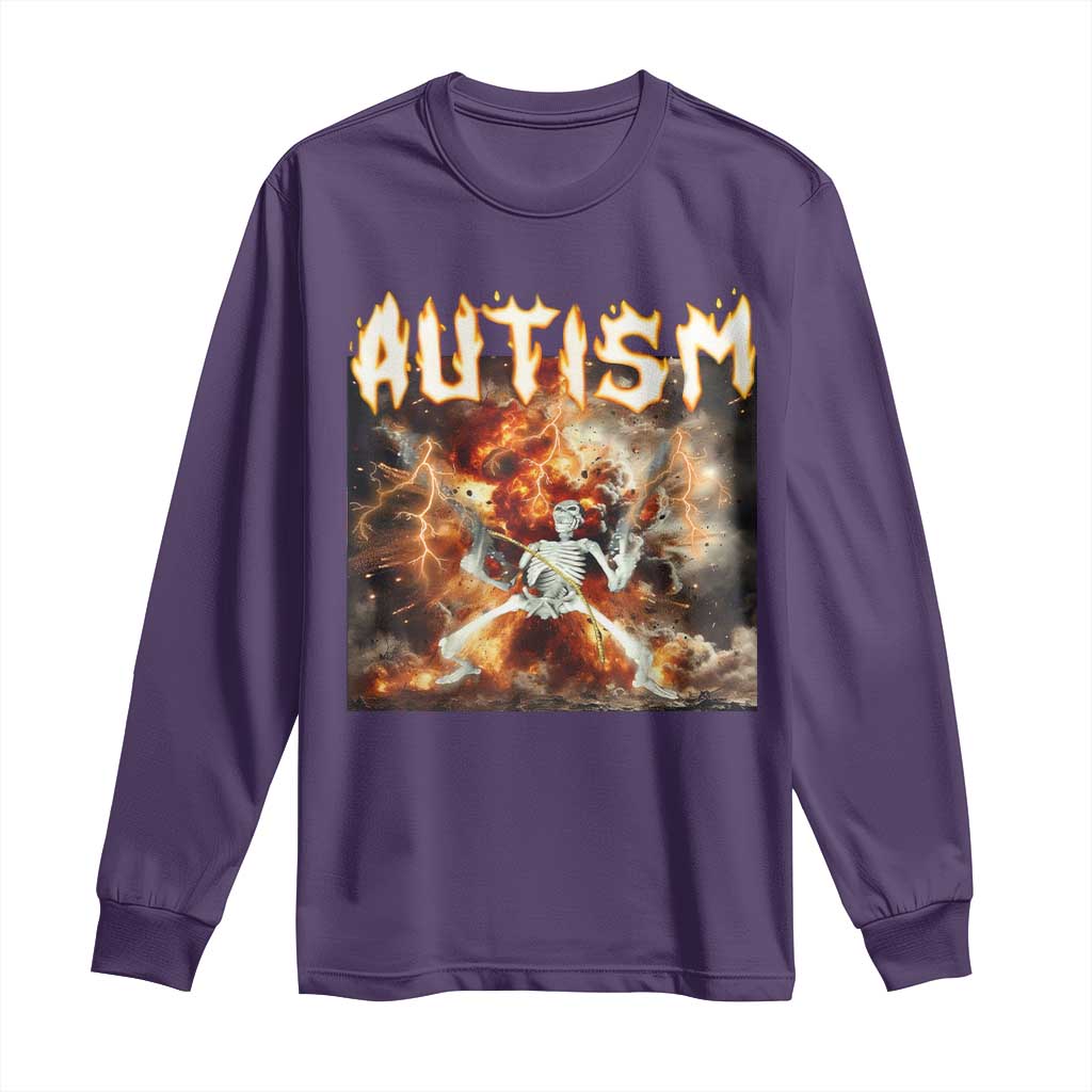 Funny Autism Skeleton Meme Long Sleeve Shirt Oddly Specific Dank Meme