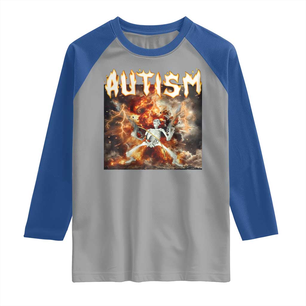Funny Autism Skeleton Meme Raglan Shirt Oddly Specific Dank Meme
