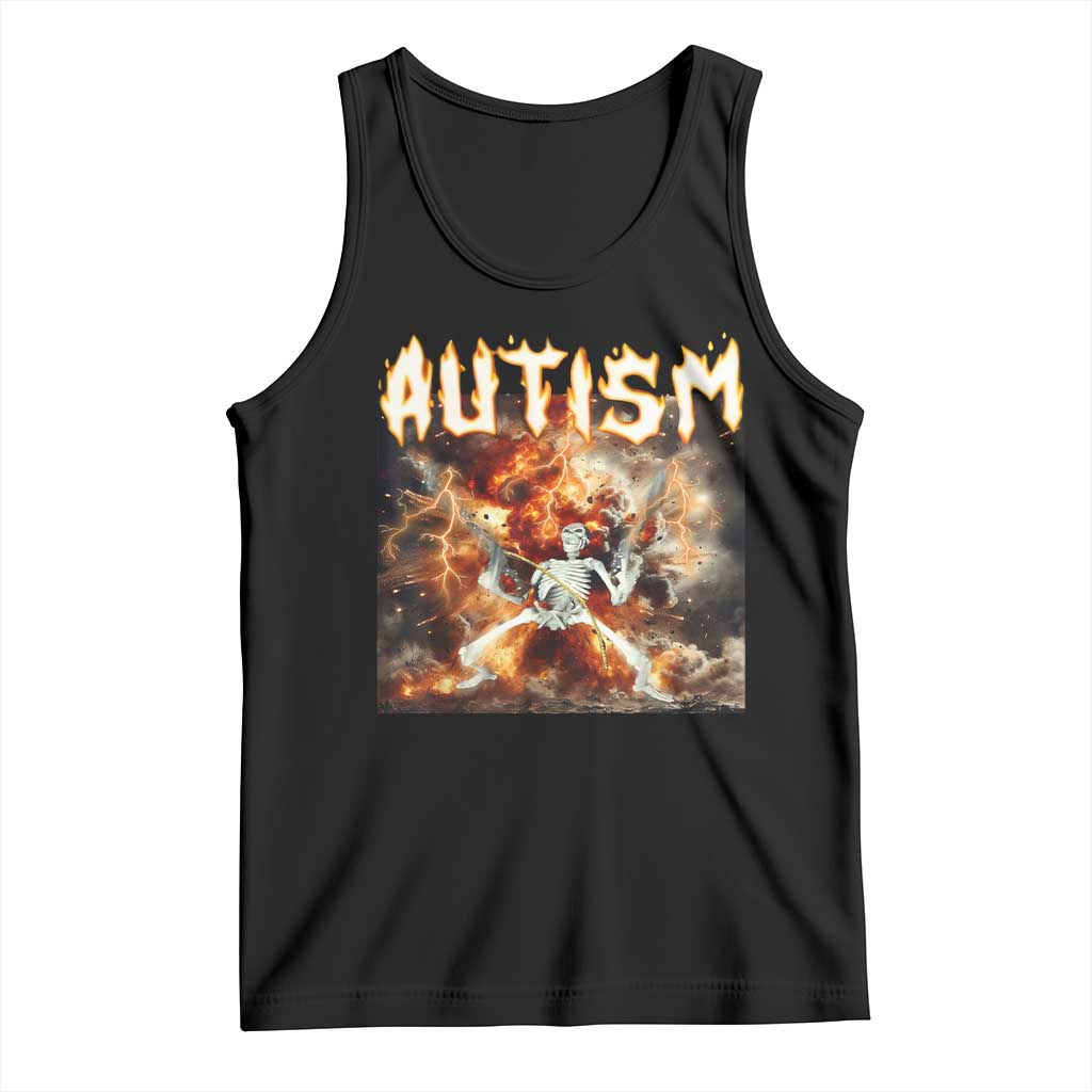 Funny Autism Skeleton Meme Tank Top Oddly Specific Dank Meme