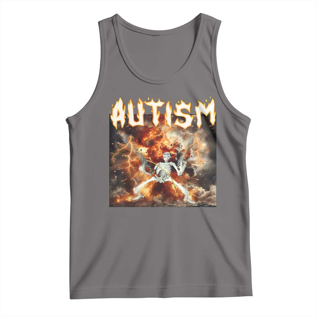 Funny Autism Skeleton Meme Tank Top Oddly Specific Dank Meme