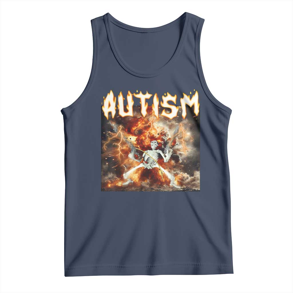Funny Autism Skeleton Meme Tank Top Oddly Specific Dank Meme