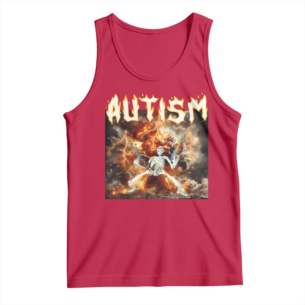 Funny Autism Skeleton Meme Tank Top Oddly Specific Dank Meme