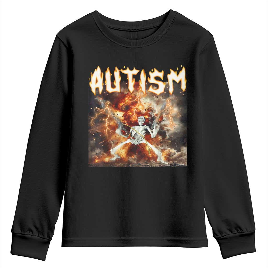 Funny Autism Skeleton Meme Youth Sweatshirt Oddly Specific Dank Meme