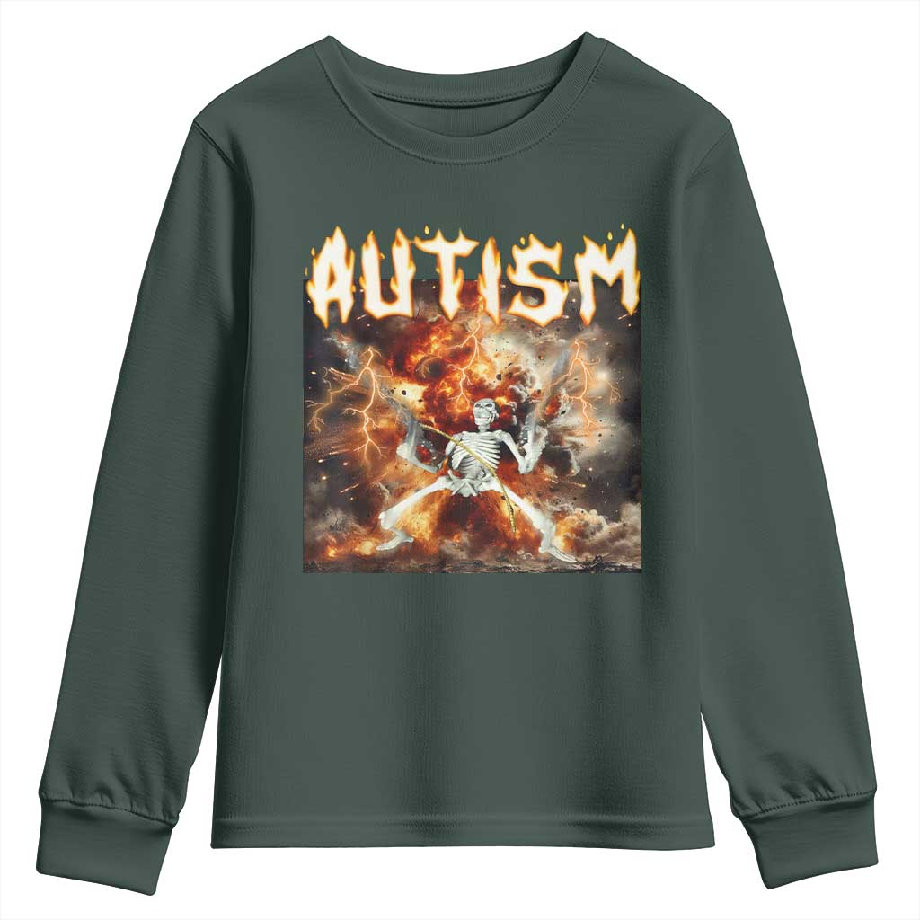 Funny Autism Skeleton Meme Youth Sweatshirt Oddly Specific Dank Meme