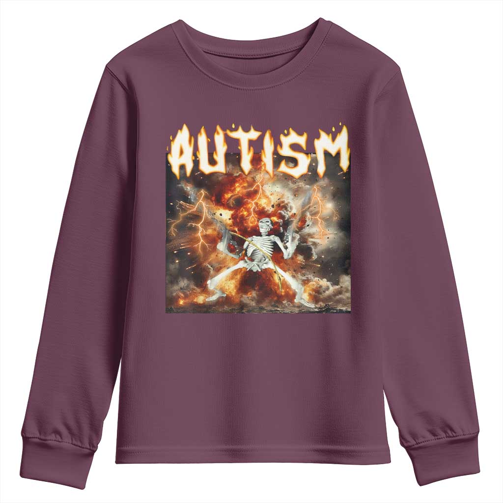 Funny Autism Skeleton Meme Youth Sweatshirt Oddly Specific Dank Meme