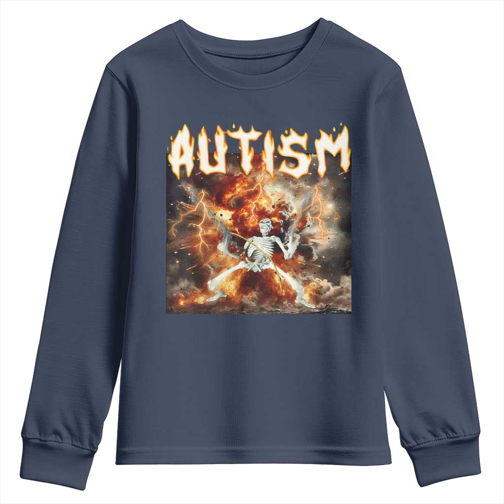 Funny Autism Skeleton Meme Youth Sweatshirt Oddly Specific Dank Meme