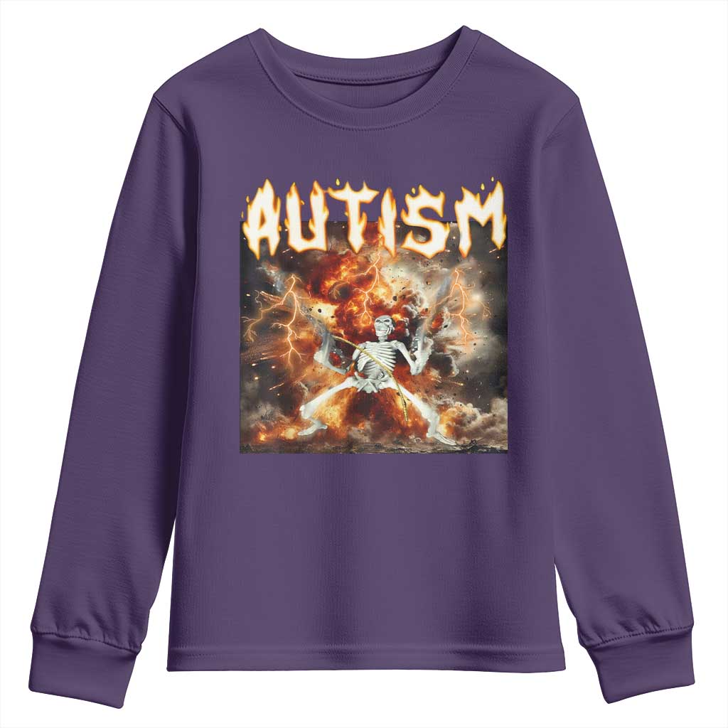 Funny Autism Skeleton Meme Youth Sweatshirt Oddly Specific Dank Meme