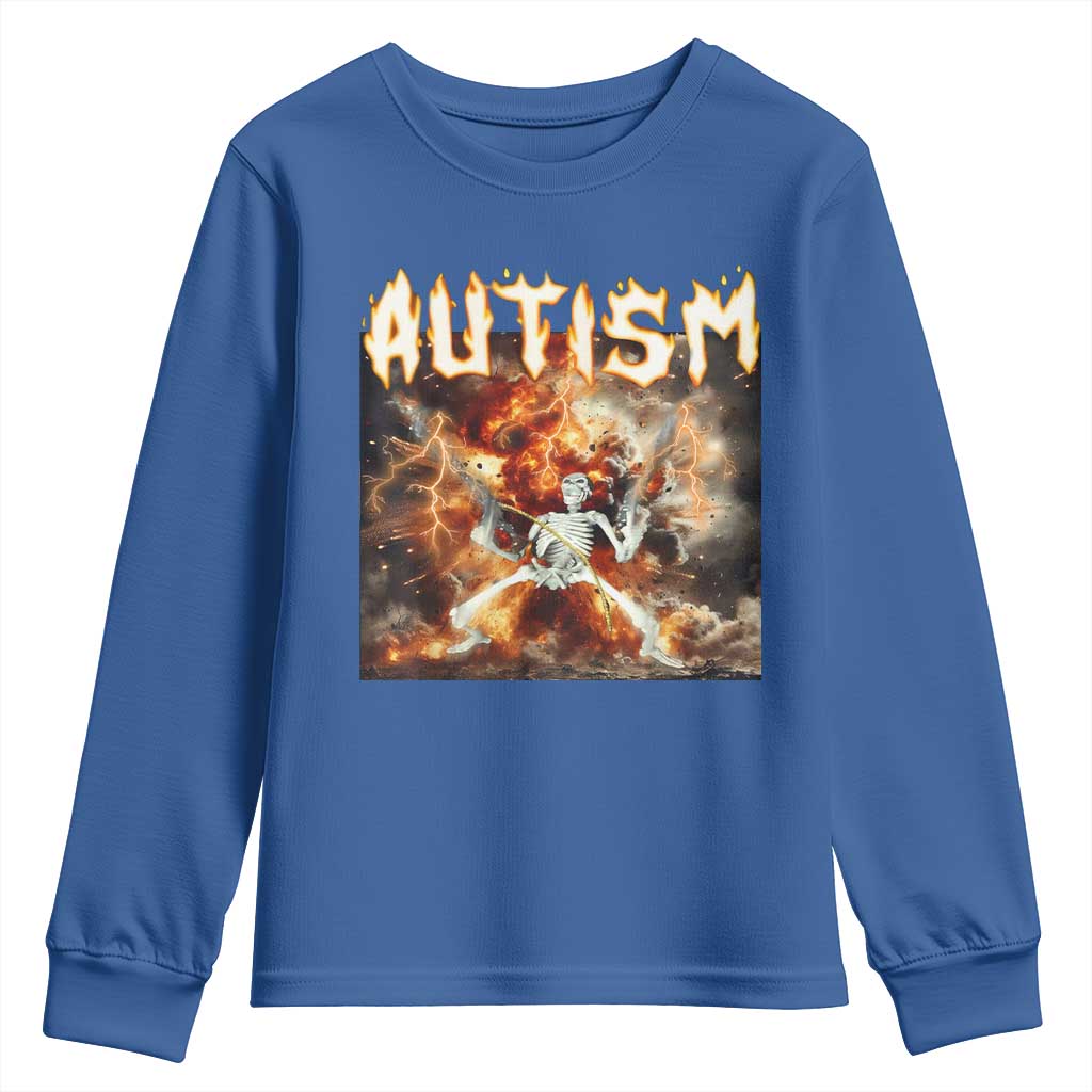Funny Autism Skeleton Meme Youth Sweatshirt Oddly Specific Dank Meme