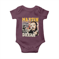 MLK Day His Dream Is My Dream Baby Onesie Martin Luther King Vintage American Flag Black History Month