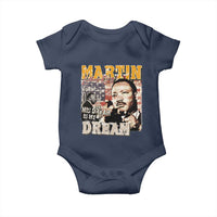 MLK Day His Dream Is My Dream Baby Onesie Martin Luther King Vintage American Flag Black History Month