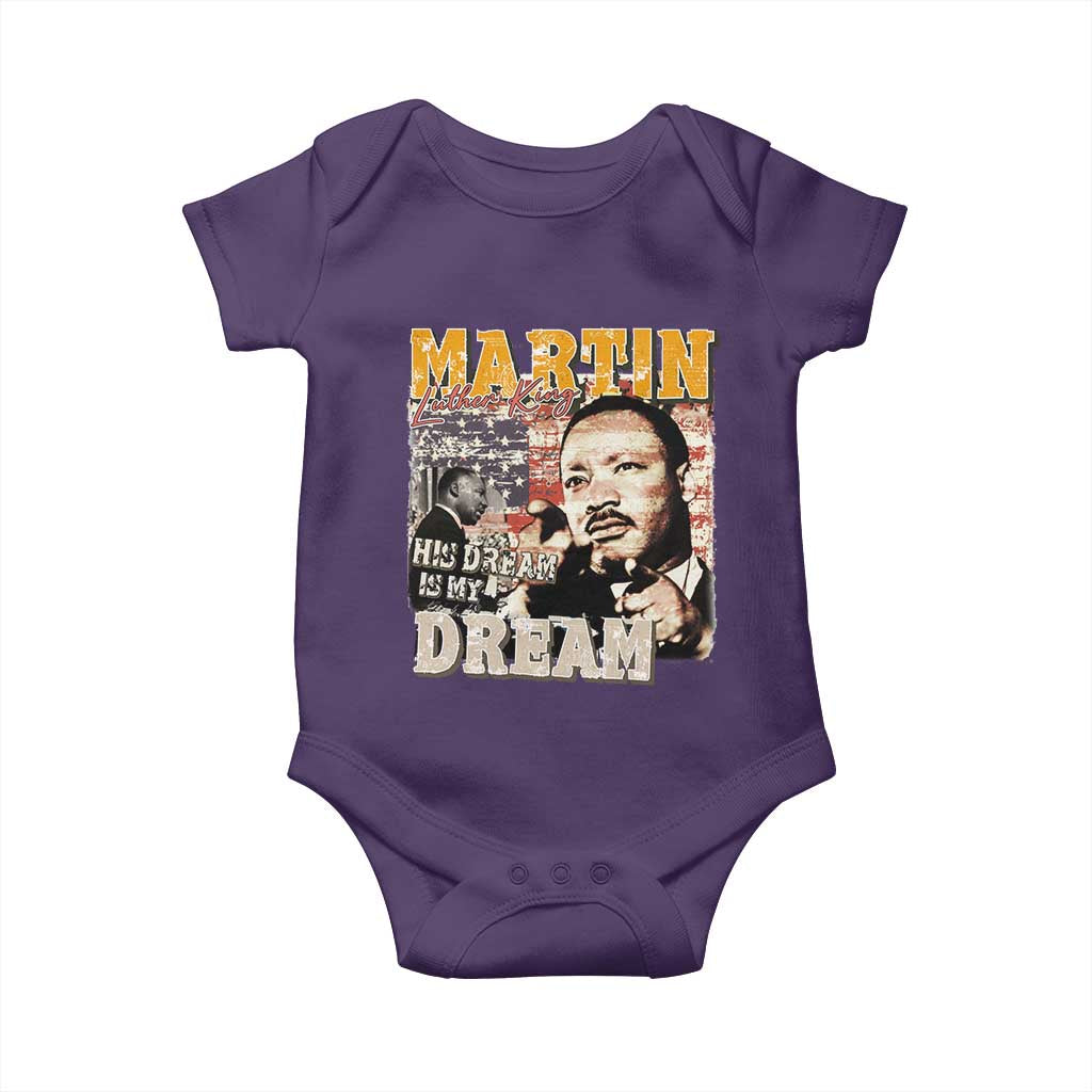 MLK Day His Dream Is My Dream Baby Onesie Martin Luther King Vintage American Flag Black History Month