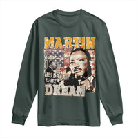 MLK Day His Dream Is My Dream Long Sleeve Shirt Martin Luther King Vintage American Flag Black History Month