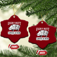 Funny BBQ Grilling Every Butt Loves A Rub Ceramic Ornament Barbecue Grill Father's Day - Wonder Print Shop