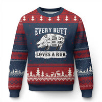 Funny BBQ Grilling Every Butt Loves A Rub Ugly Christmas Sweater Barbecue Grill Father's Day - Wonder Print Shop
