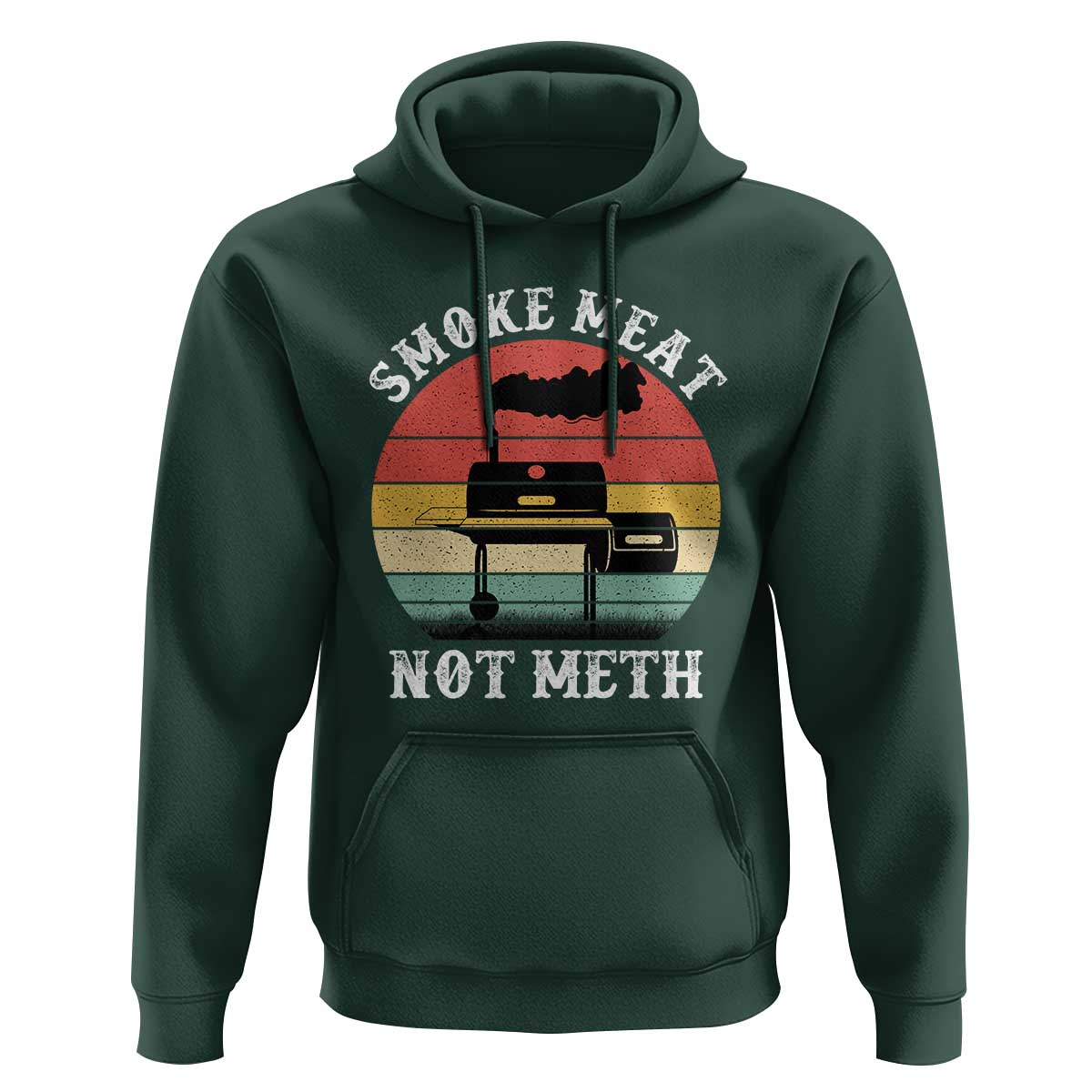 Funny Smoke Meat Not Meth Hoodie Retro Vintage Grilling BBQ