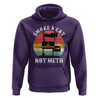 Funny Smoke Meat Not Meth Hoodie Retro Vintage Grilling BBQ