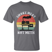 Funny Smoke Meat Not Meth T Shirt Retro Vintage Grilling BBQ - Wonder Print Shop