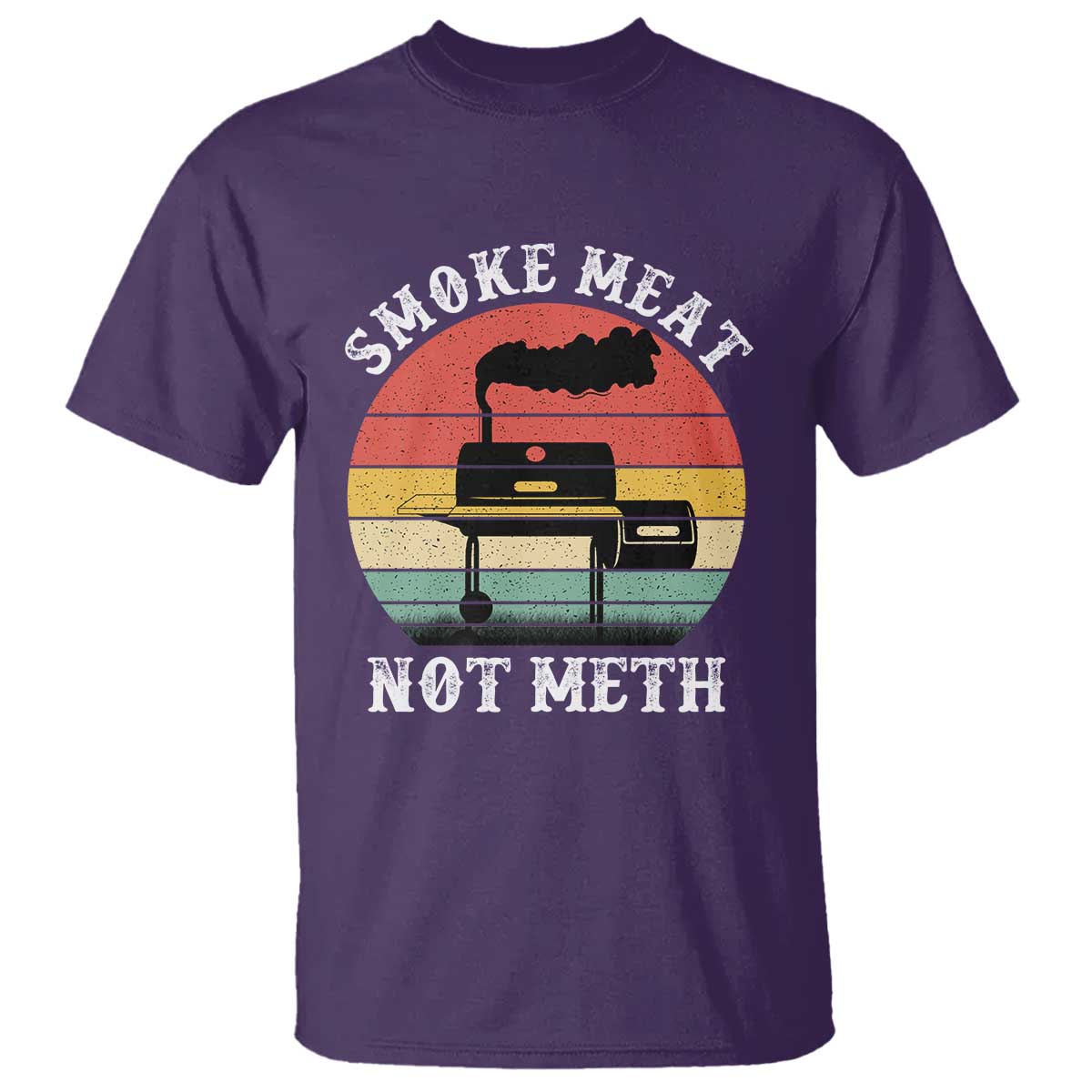 Funny Smoke Meat Not Meth T Shirt Retro Vintage Grilling BBQ - Wonder Print Shop