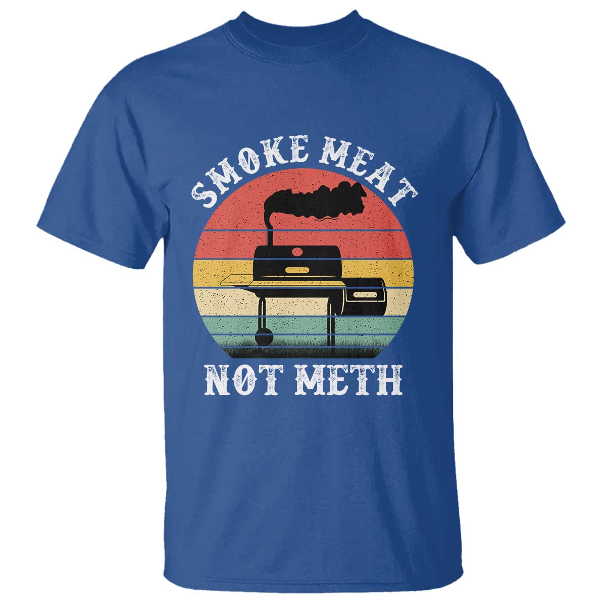 Funny Smoke Meat Not Meth T Shirt Retro Vintage Grilling BBQ - Wonder Print Shop