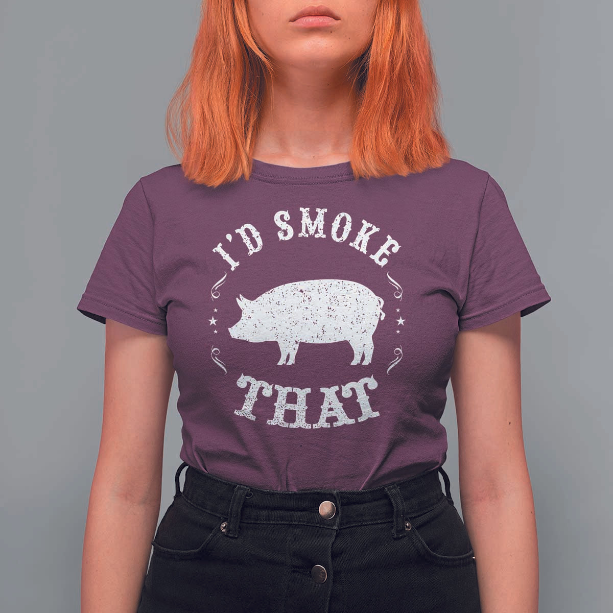 Funny BBQ Grilling I'd Smoke That T Shirt For Women Barbecue Grill Father's Day - Wonder Print Shop