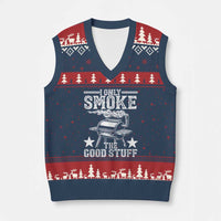 Funny BBQ Grilling I Only Smoke The Good Stuff V-Neck Knit Sweater Vest Barbecue Grill Father's Day - Wonder Print Shop