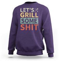 Funny BBQ Grilling Let's Grill Some Shit Sweatshirt Retro Vintage Barbecue Father's Day