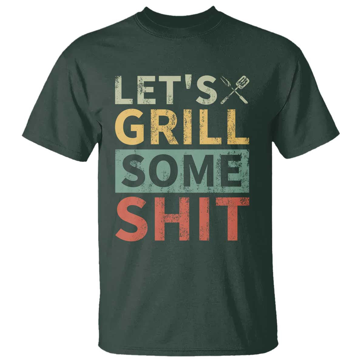 Funny BBQ Grilling Let's Grill Some Shit T Shirt Retro Vintage Barbecue Father's Day