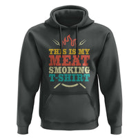 Funny Grilling BBQ Hoodie This Is My Meat Smoking Shirt Retro Fork Father's Day