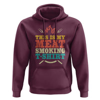 Funny Grilling BBQ Hoodie This Is My Meat Smoking Shirt Retro Fork Father's Day