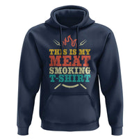 Funny Grilling BBQ Hoodie This Is My Meat Smoking Shirt Retro Fork Father's Day