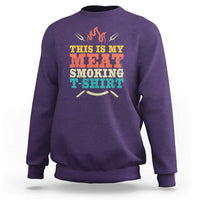 Funny Grilling BBQ Sweatshirt This Is My Meat Smoking Shirt Retro Fork Father's Day