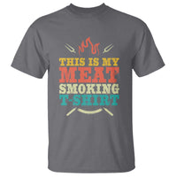 Funny Grilling BBQ T Shirt This Is My Meat Smoking Shirt Retro Fork Father's Day - Wonder Print Shop