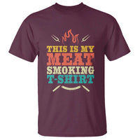 Funny Grilling BBQ T Shirt This Is My Meat Smoking Shirt Retro Fork Father's Day - Wonder Print Shop