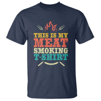 Funny Grilling BBQ T Shirt This Is My Meat Smoking Shirt Retro Fork Father's Day - Wonder Print Shop