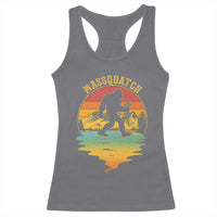 Funny Bigfoot Massquatch Racerback Tank Top Retro Workout Gym Weightlifter Sasquatch