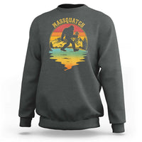 Funny Bigfoot Massquatch Sweatshirt Retro Workout Gym Weightlifter Sasquatch