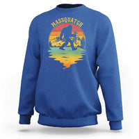 Funny Bigfoot Massquatch Sweatshirt Retro Workout Gym Weightlifter Sasquatch