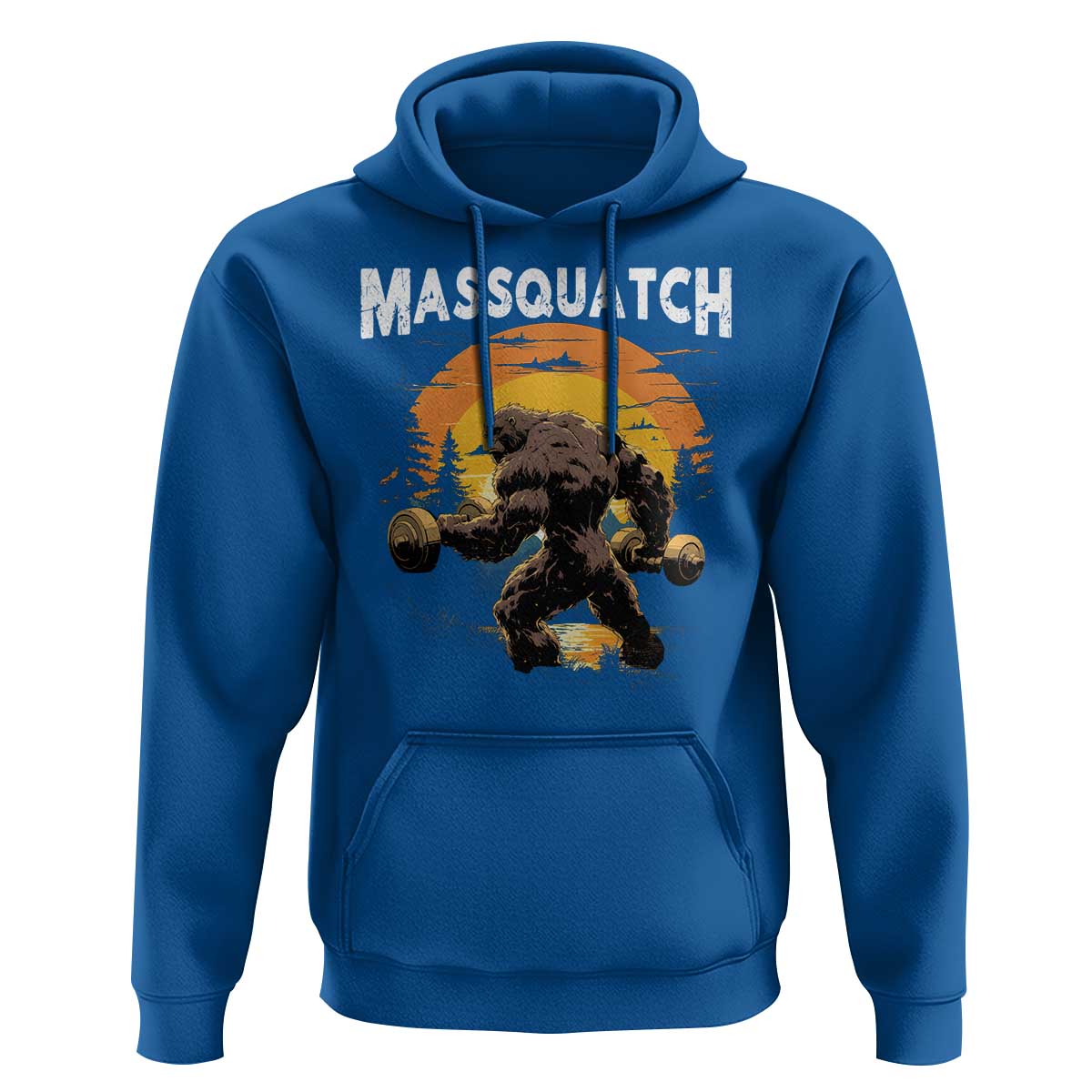 Funny Bigfoot Massquatch Hoodie Workout Gym Weightlifter Sasquatch