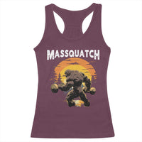 Funny Bigfoot Massquatch Racerback Tank Top Workout Gym Weightlifter Sasquatch