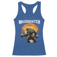 Funny Bigfoot Massquatch Racerback Tank Top Workout Gym Weightlifter Sasquatch