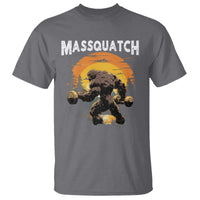 Funny Bigfoot Massquatch T Shirt Workout Gym Weightlifter Sasquatch